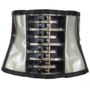 SOLD D&G PVC & Leather Waist Cincher belt